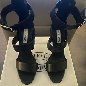 Steve Madden Black Strappy Heels